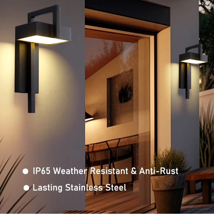 LED-wandlamp in zwart staal voor buiten – Armonéa
