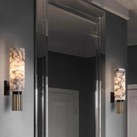 Applique Murale Marbre Albâtre Design Contemporain & Cuivre – Albâtre