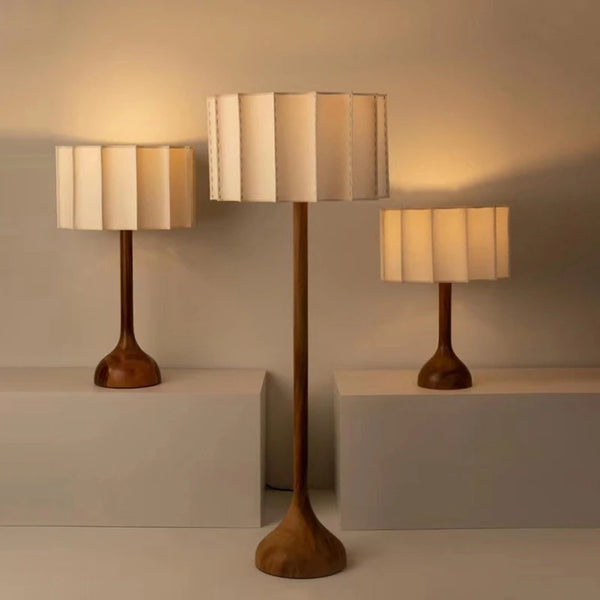 Lampe sur pied en bois style Wabi-Sabi pour salon – Armonique