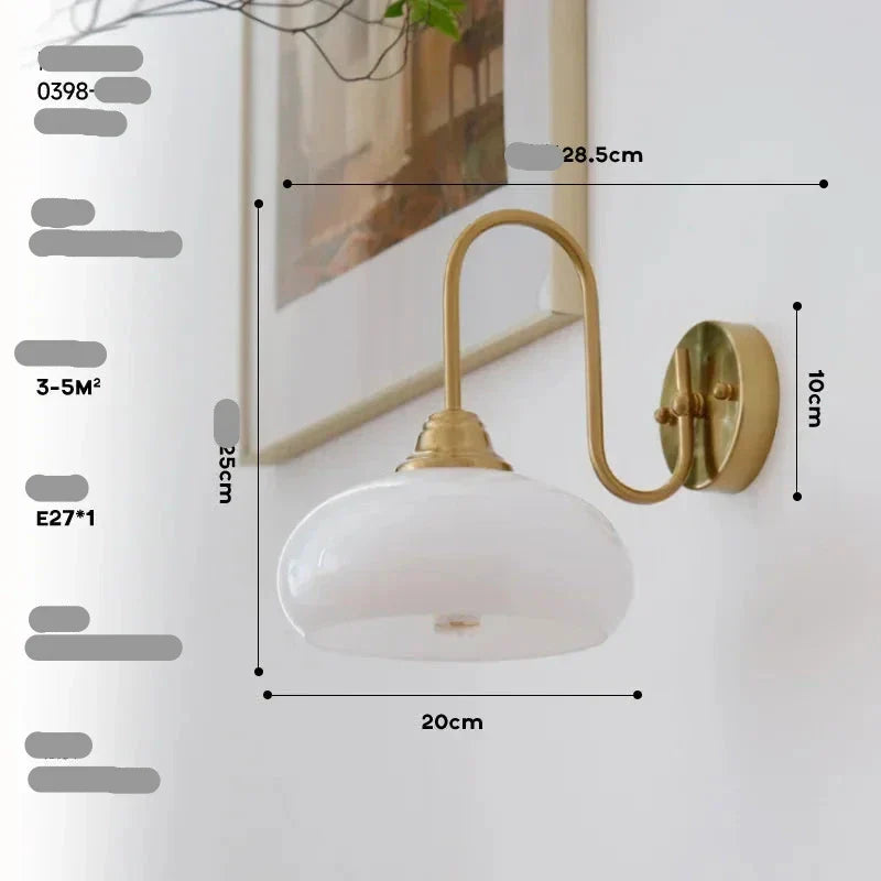 Minimalist wall sconce Eléganza in textured glass and polished metal - view 15