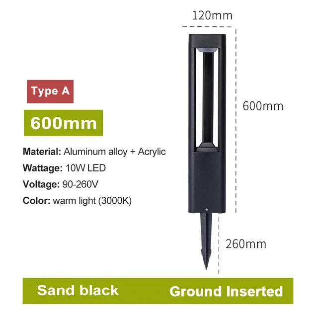 Borne LED extérieure en aluminium pour jardin – Aluminar