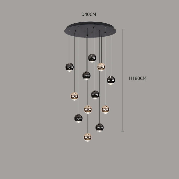 Suspension moderne en acier brossé pour salon – Célestaire