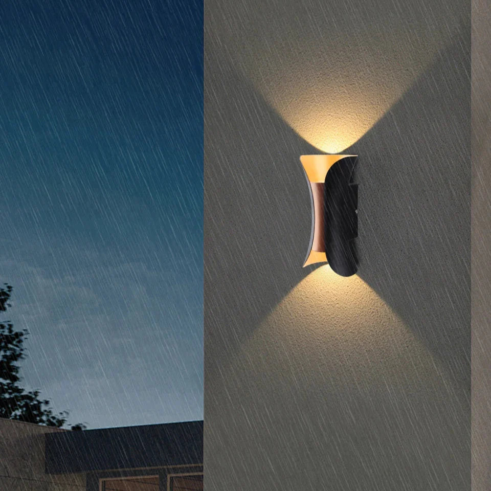 Nexa Directional Outdoor Wall Sconce two-tone black and gold design with COB technology - view 5