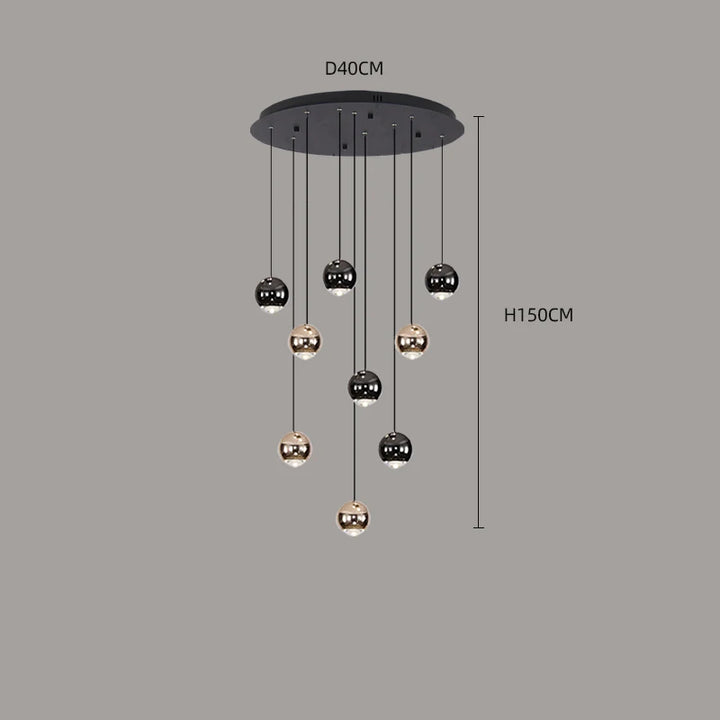 Suspension moderne en acier brossé pour salon – Célestaire
