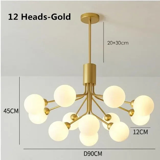 Lustre Moderne en Fer avec Verre Givré pour Salon – Orielis