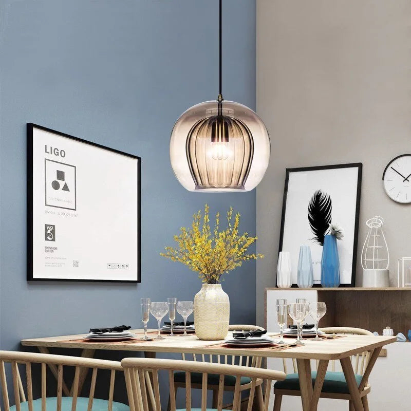 Geschilderde Glazen Hanglamp LED Verlichting Natuurlijk Design – Ruche Cristalline