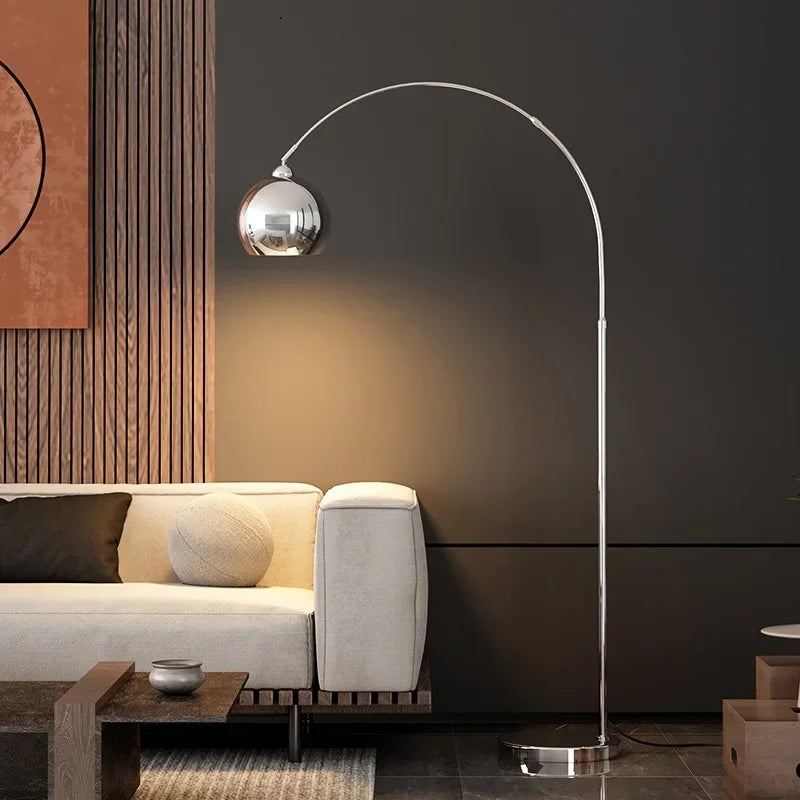  Lampadaire Chrome Poli LED Dimmable Argent – Tripotys