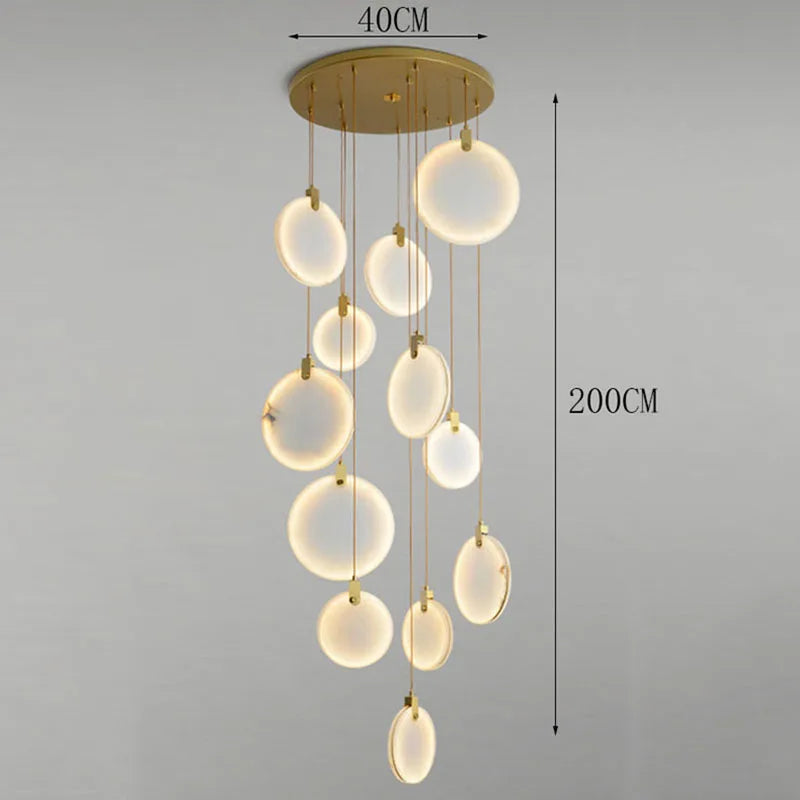Suspension LED moderne en acrylique pour salon – Thaliona
