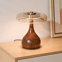 Lampe de Bureau en Bois et Verre Cuivré pour Chambre – Maderique