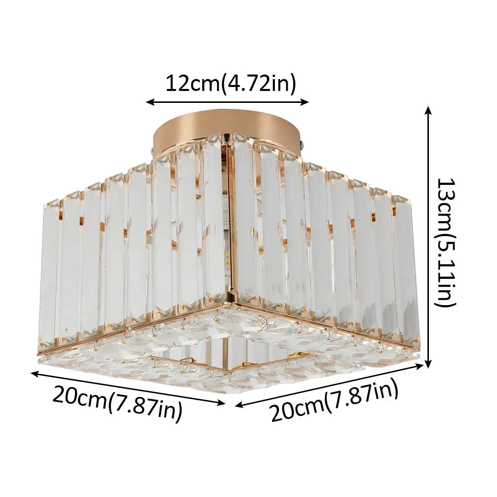 Plafonnier Cristal Doré pour Chambre – Célestine