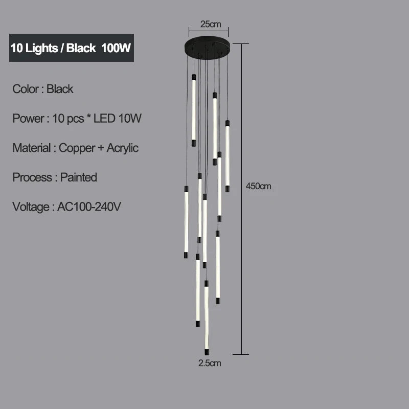 Lustre Escalier en Cuivre pour Villas et Hôtels – Célestine