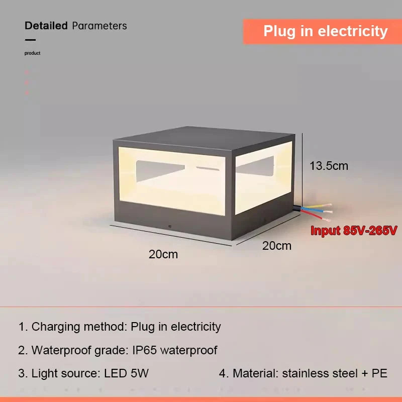Lampe solaire extérieure en acier inoxydable – Solarique