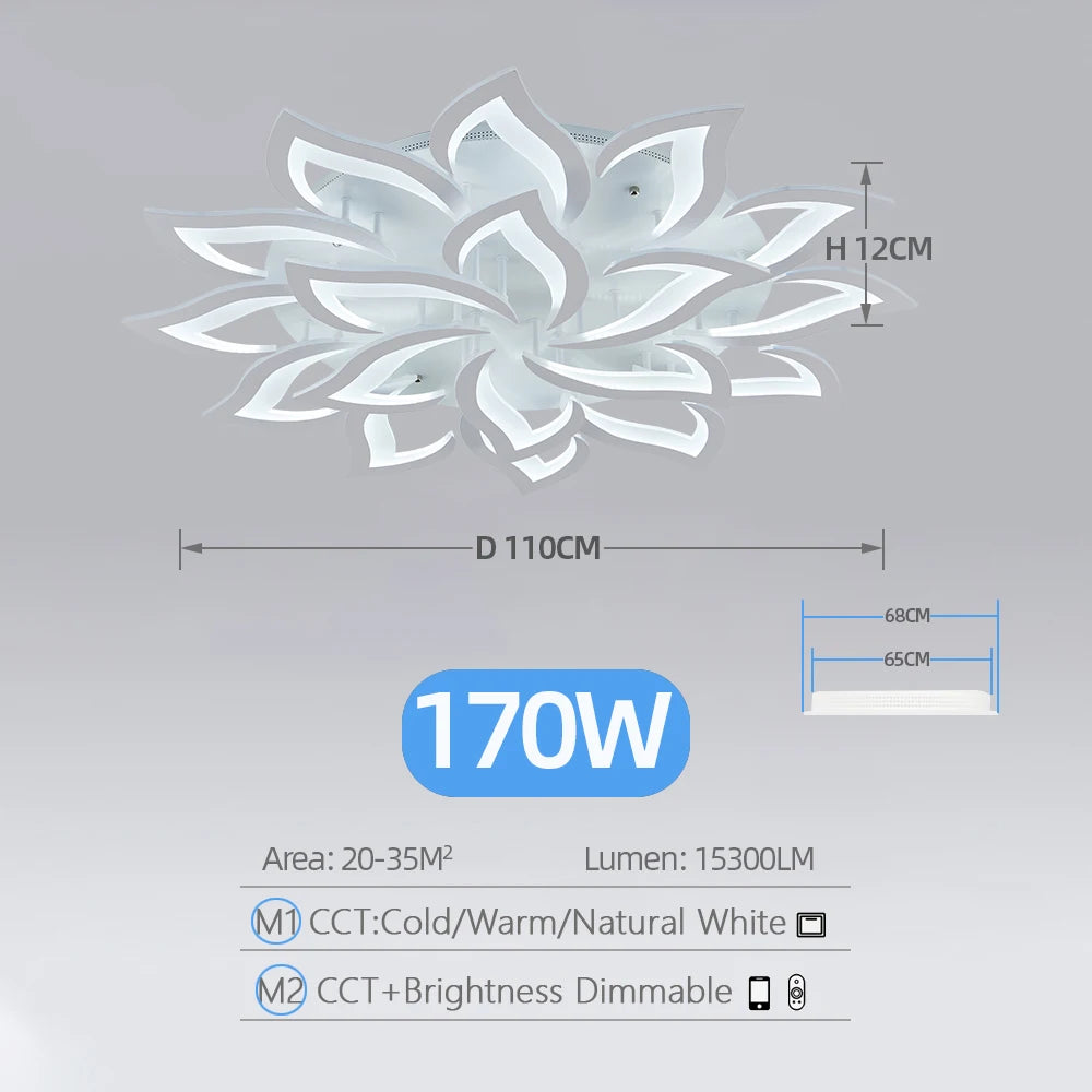 Moderne acryl plafondlamp met dimfunctie voor woonkamer/slaapkamer – Caeleste