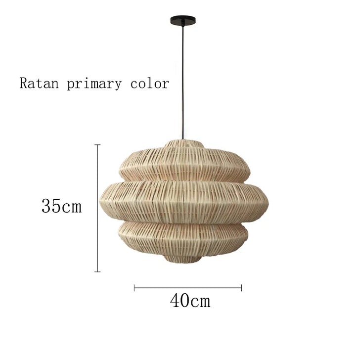 Suspension en rotin tressé style Wabi-Sabi pour salle à manger – Naiadis
