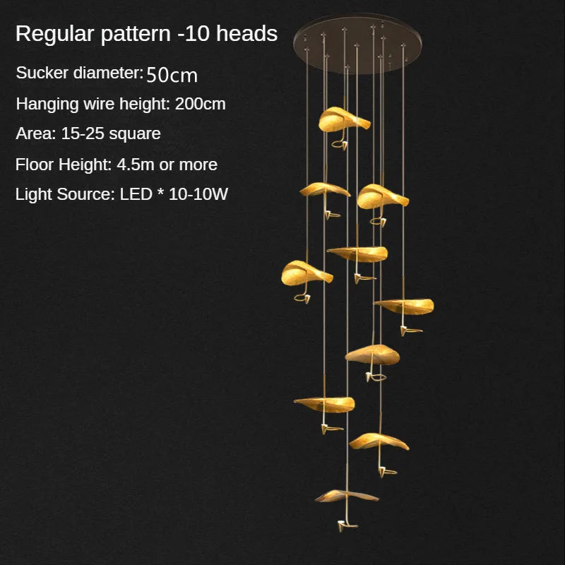 Suspension en cuivre moderne pour duplex – Céloria