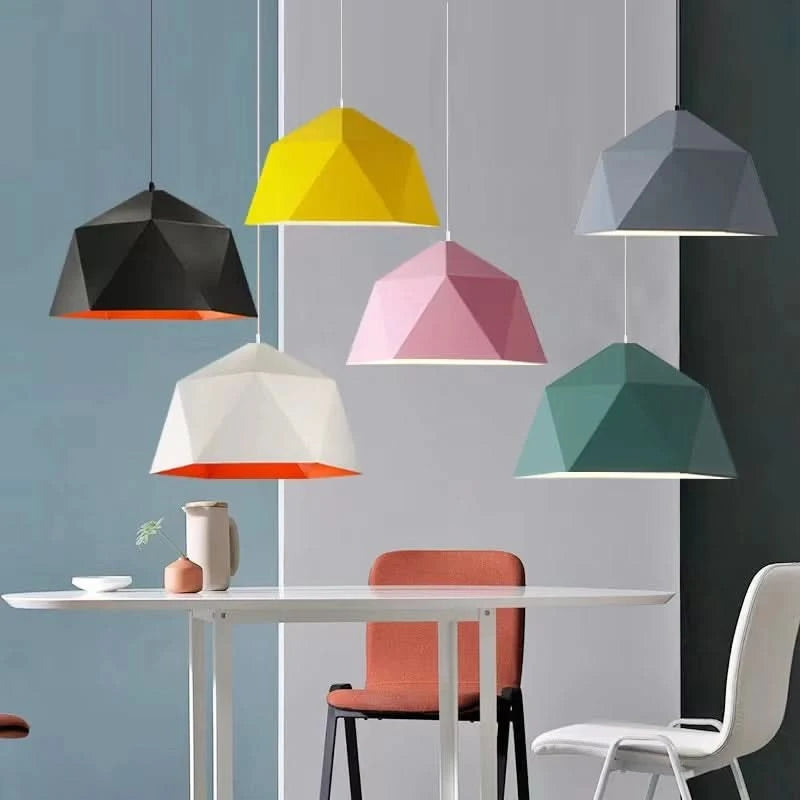 Hangende Loftlamp met Levendige en Gekleurde Kapjes – Pop