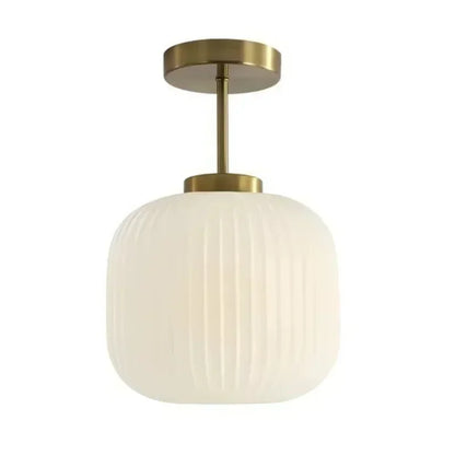 Retro plafondlamp van geribd glas voor woonkamer en gang – Crescianea