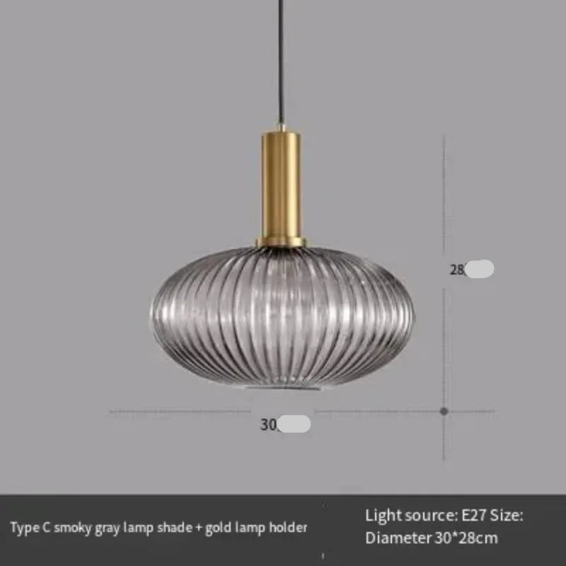 Noordse gerookt glazen hanglamp voor eetkamer – Veranys