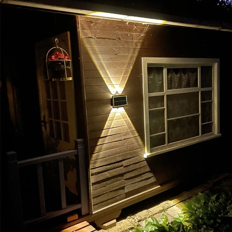 Zonne-LED Wandlamp Dubbele Straal Buitenverlichting – Solarix