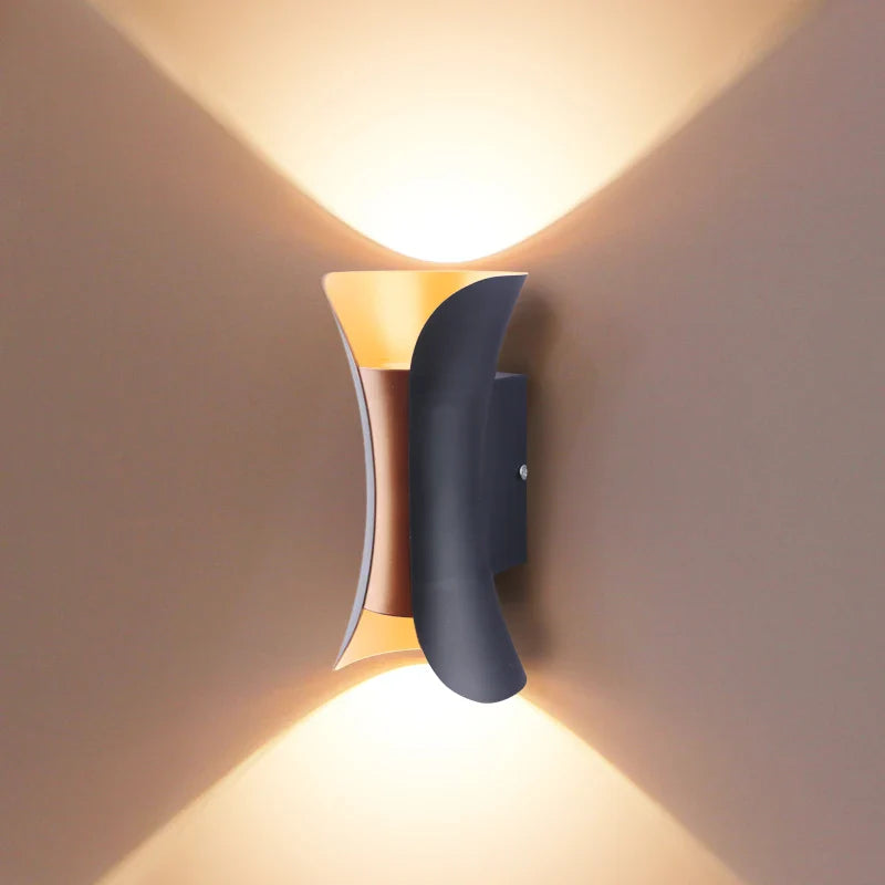 Nexa Directional Outdoor Wall Sconce two-tone black and gold design with COB technology - view 6
