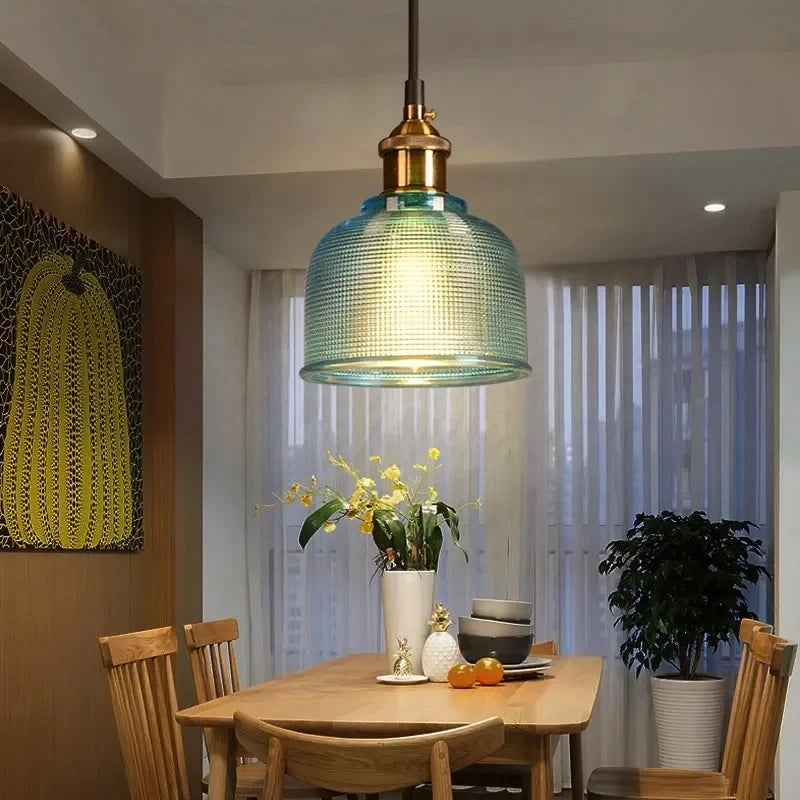 Hanglamp in gekleurd glas voor eetkamer – Arcanthe