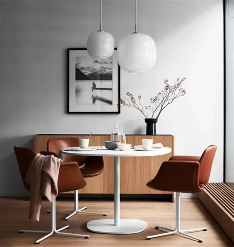 Minimalistische Hanglamp in Wit Glas voor Keuken – Solstize