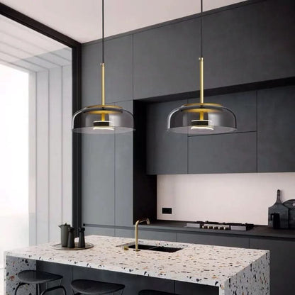 Moderne Hanglamp Glas en Gesmeed Aluminium – Luminosa