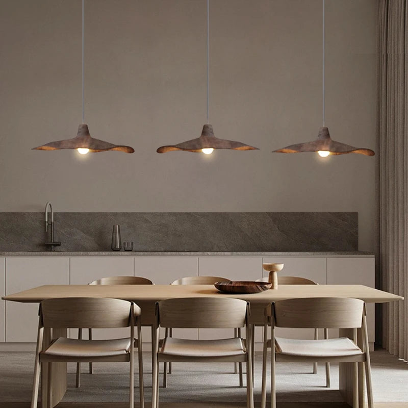 Wabi-Sabi hanglamp van hars voor woonkamers en slaapkamers – Mélithos