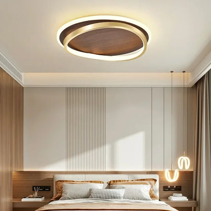 LED-plafondlamp in notenhout voor slaapkamer – Ciralux
