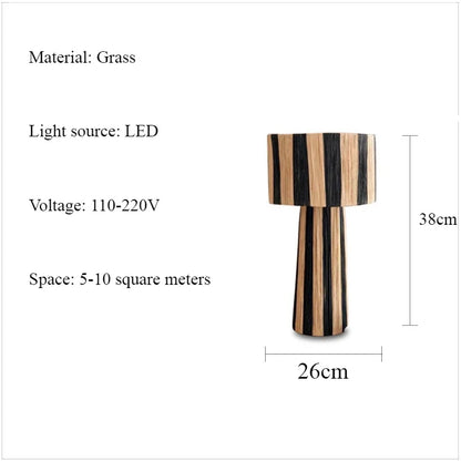 Vloerlamp in Japanse stijl met gevlochten rotting – Kansora