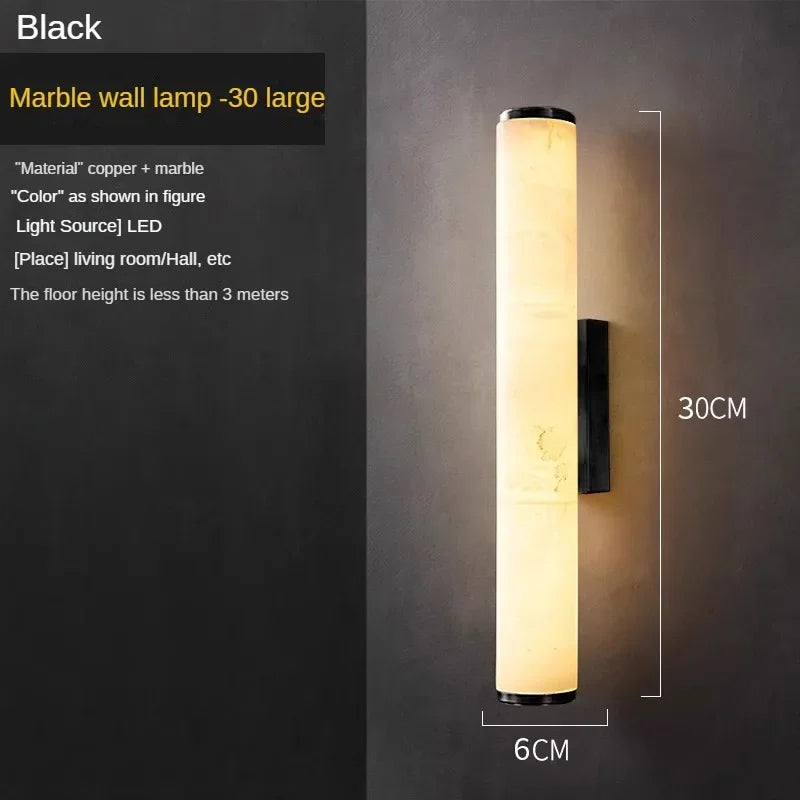 Minimalistische koper en marmer wandlamp voor woonkamer – Marmoria