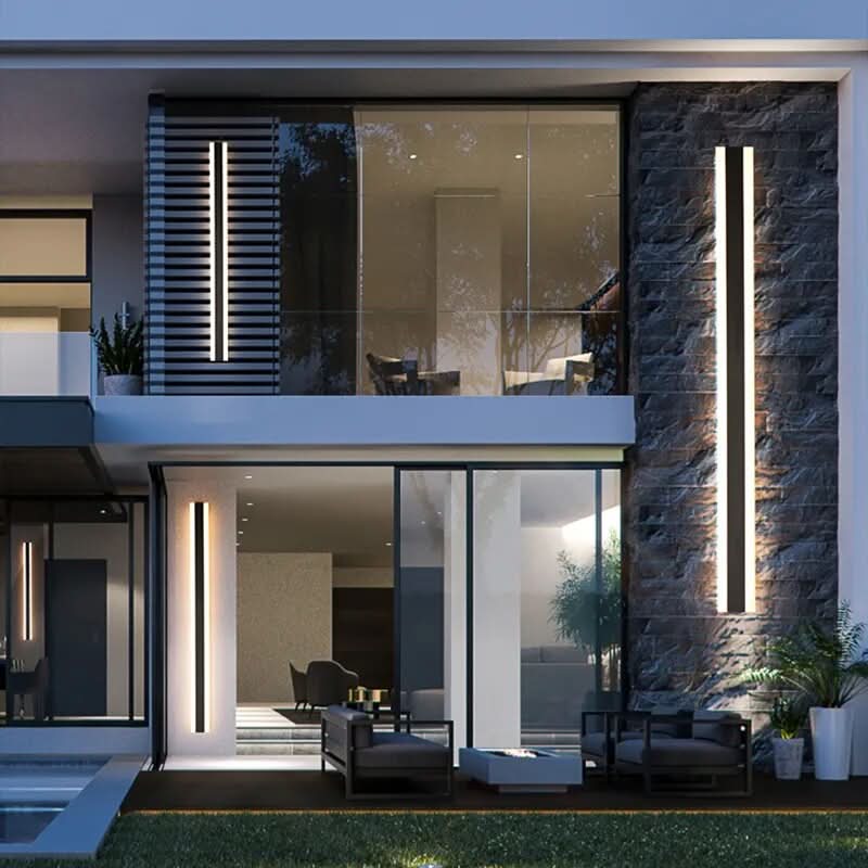 Outdoor LED sconce Luménia linear stainless steel design - view 5