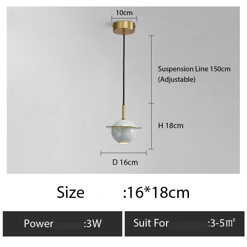 Suspension minimaliste en cuivre pour chambre – Arionelle