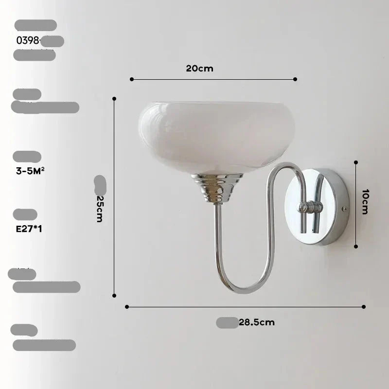 Minimalist wall sconce Eléganza in textured glass and polished metal - view 16