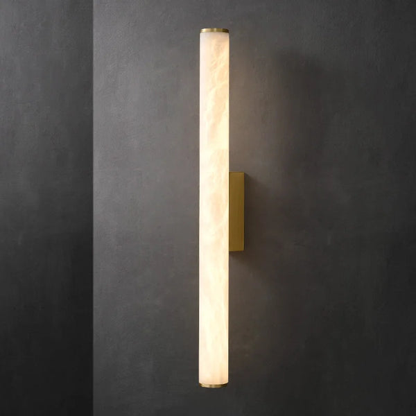 Applique murale minimaliste en cuivre et marbre pour salon – Marmoria
