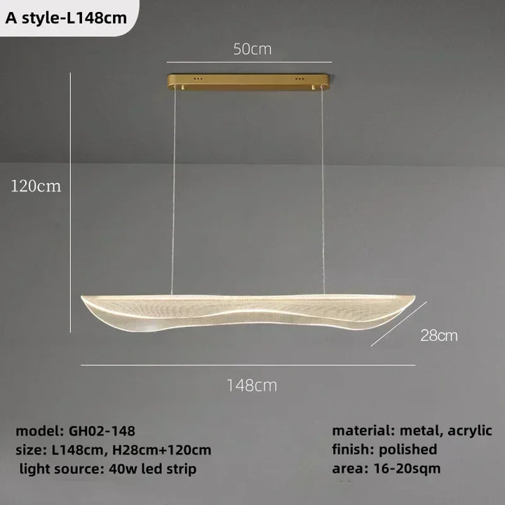 Suspension LED nordique en fer pour salle à manger – Oréade