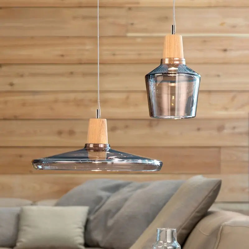 Suspension en verre fumé pour éclairage raffiné – Armonique