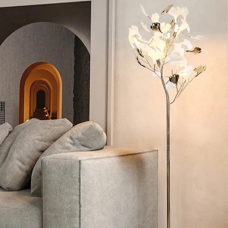 Lampe sur pied en métal style Ginkgo – Ginkova