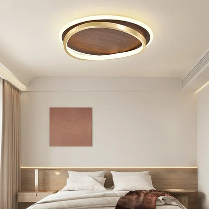 LED-plafondlamp in notenhout voor slaapkamer – Ciralux