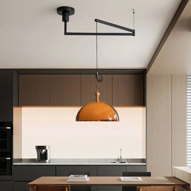 Bruine acryl hanglamp voor eetkamer – Armoniel