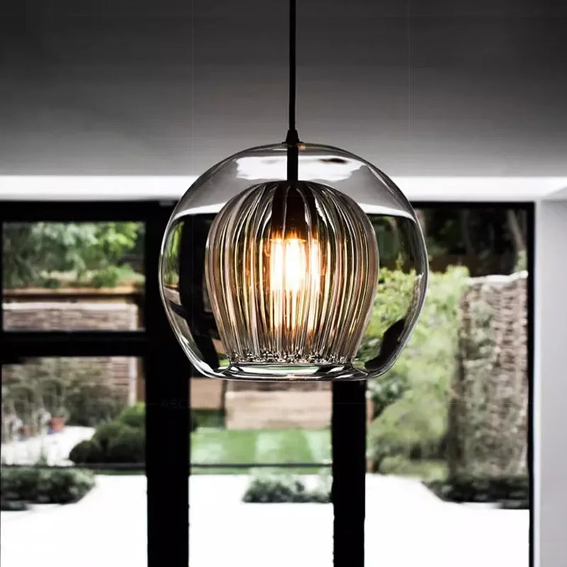 Geschilderde Glazen Hanglamp LED Verlichting Natuurlijk Design – Ruche Cristalline