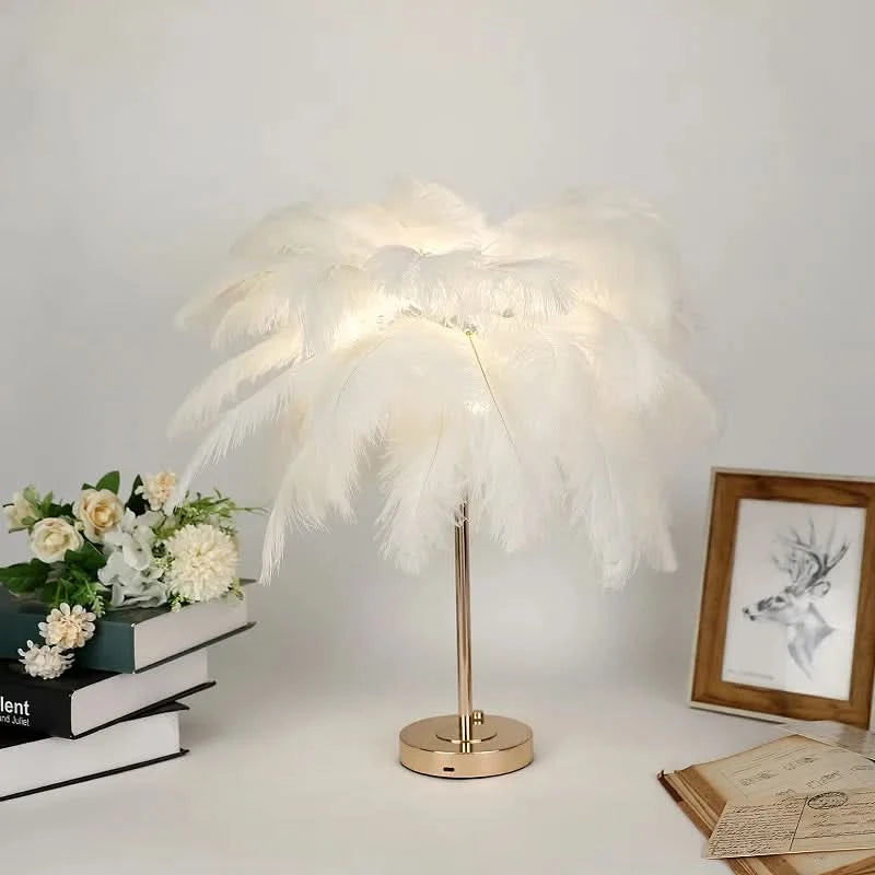 Lampe de table Décoratif en Plumes Rechargeable – Spolverino