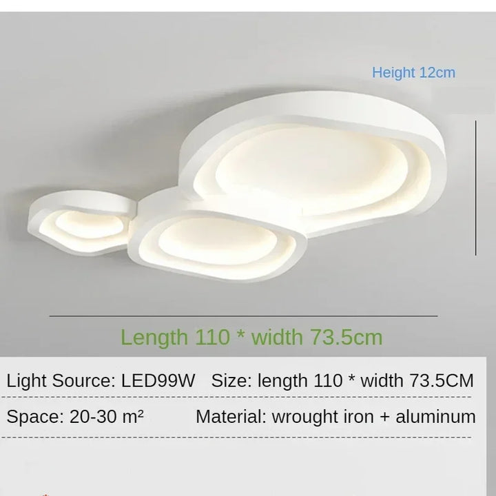 Plafonnier LED minimaliste blanc pour salon moderne – Arionde