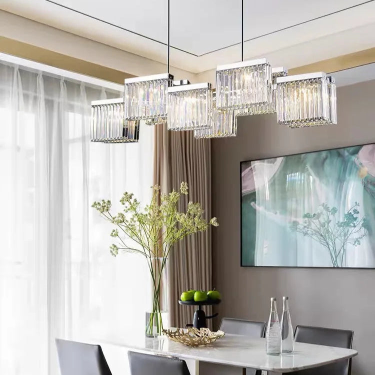 Moderne kristallen hanglamp E14 voor eetkamer – Crystarène
