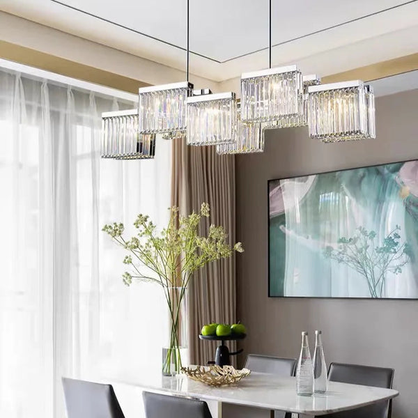 Suspension Cristal Moderne E14 pour Salle à Manger – Crystarène