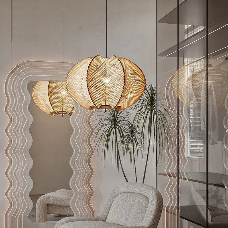 Hanglamp Hout Bamboe Noordische Stijl – Calyne