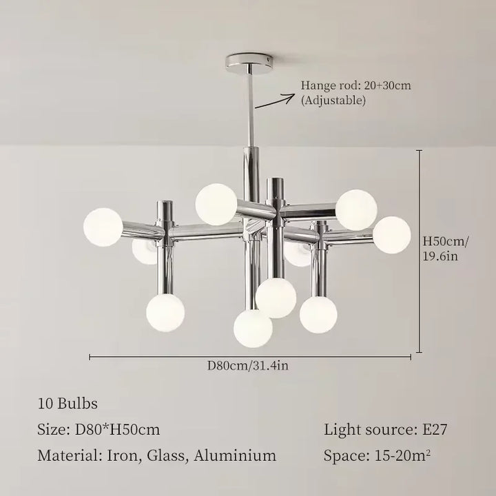 Lustre en Verre Style Nordique pour Salon – Seraphine