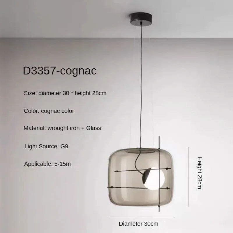 Suspension en verre fumé pour chambre et salon – Silmarise