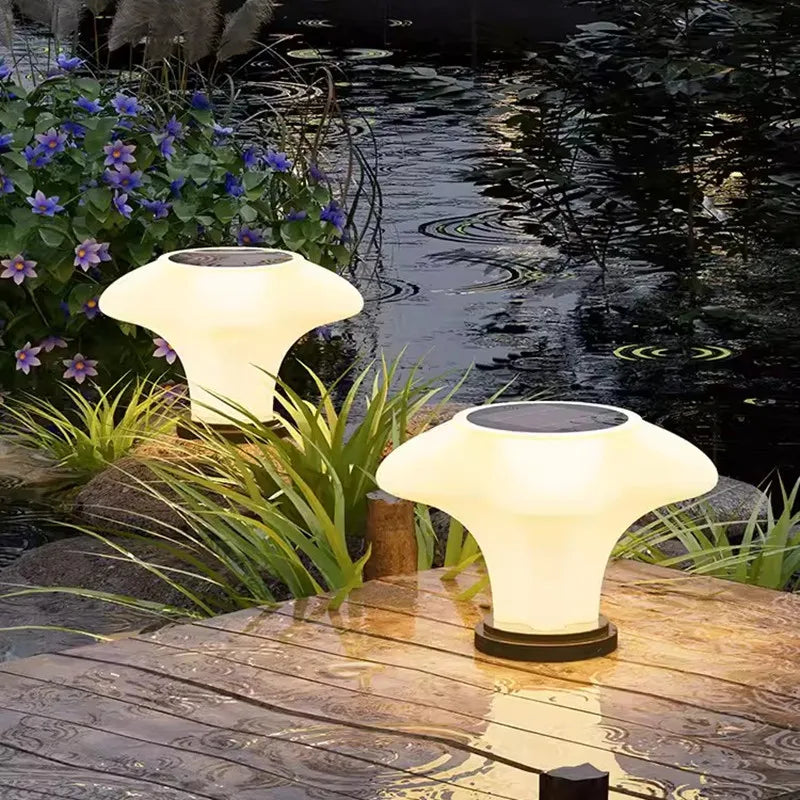 Moderne buitenzonnelamp van roestvrijstaal – Solaris