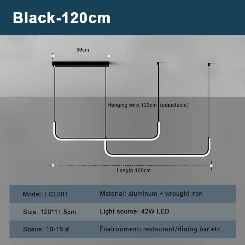 Moderne LED-hanglamp in zwart en goud voor woonkamer – Thalion